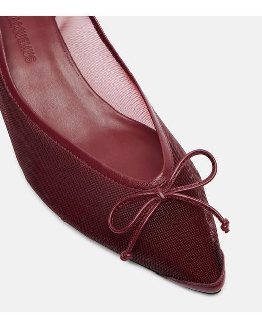Jacquemus Red Tourni 45 Mesh Pumps