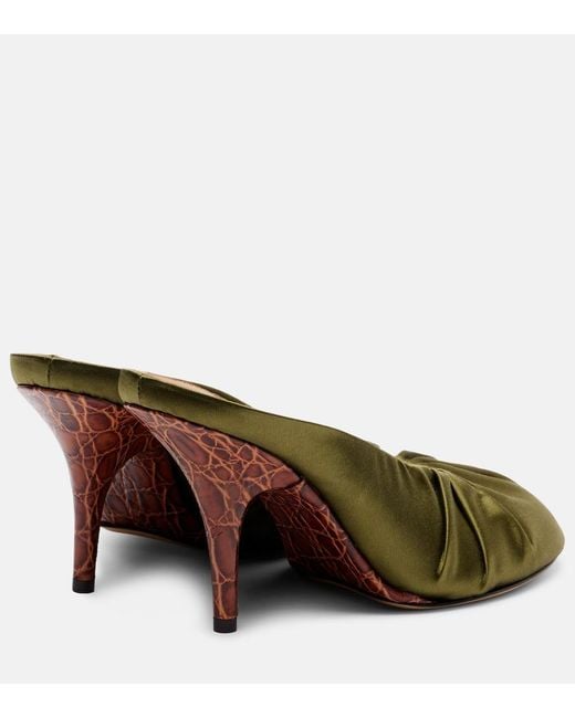 Dries Van Noten Green 90 Satin Mules