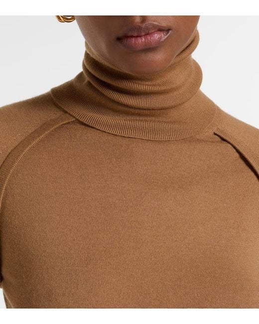 Pull A Col Roule En Laine Victoria Beckham en coloris Brown