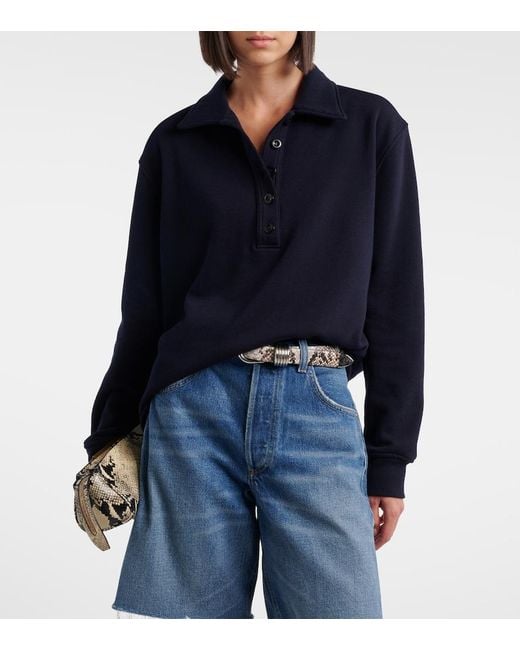 Citizens of Humanity Blue Vintage Fleece Polo Sweater