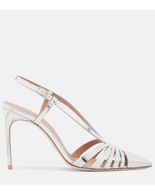 Malone Souliers Janette Metallic Leather Slingback Pumps