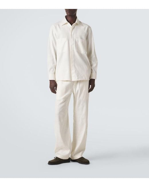 Saman Amel White Silk Shirt for men