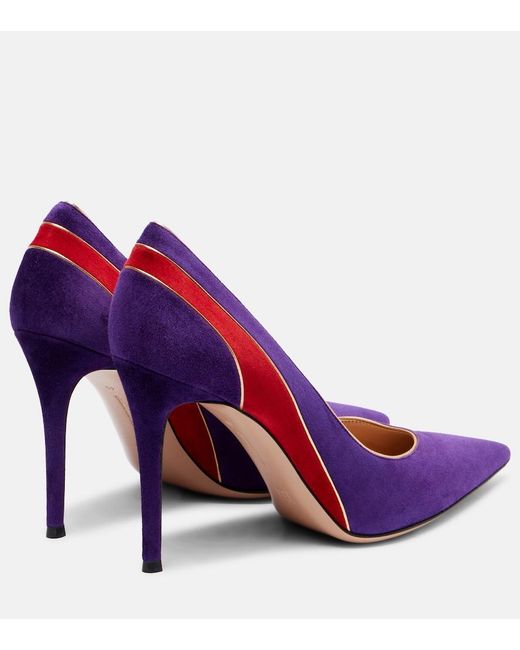 Gianvito Rossi Purple Pointy 95 Suede Pumps