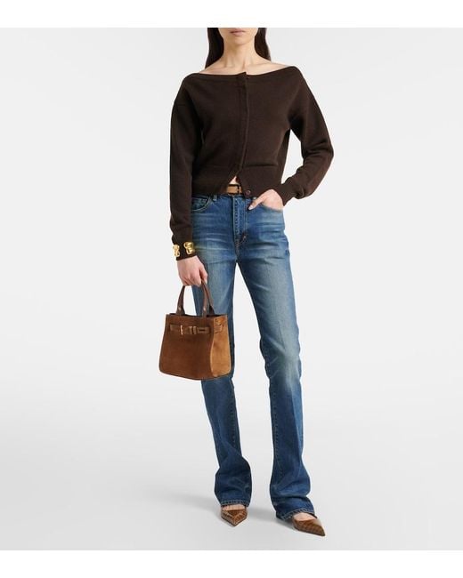 Tom Ford Brown Audrey Small Suede Tote Bag