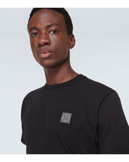 T-shirt Compass in jersey di cotone di Stone Island in Black da Uomo