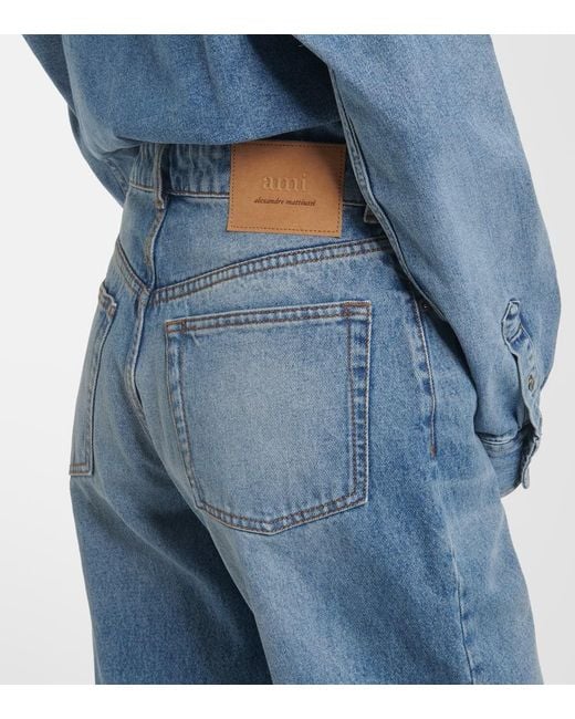 Jean Ample A Taille Haute AMI en coloris Blue