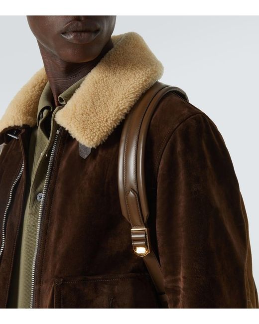 Mochila Buckley De Ante Con Piel Tom Ford de hombre de color Brown