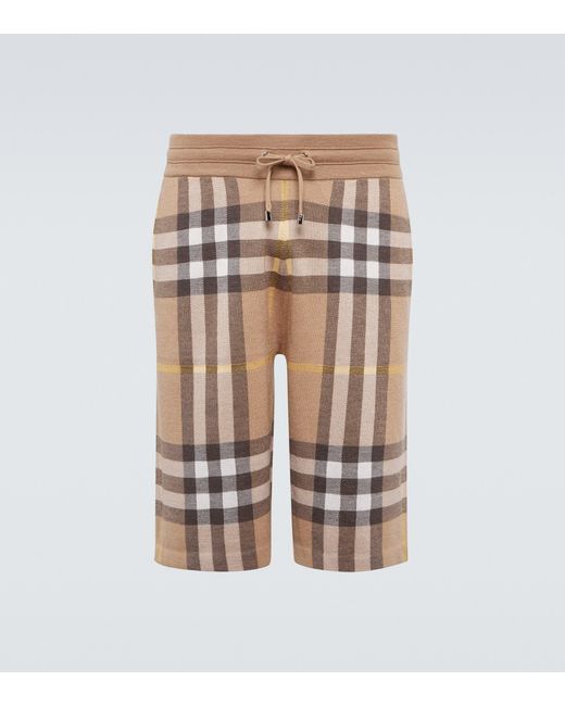 Burberry Weaver Silk And Wool Checked Shorts for Men Lyst