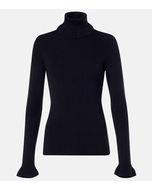 Chloé Blue Rollkragenpullover Aus Baumwolle Und Wolle