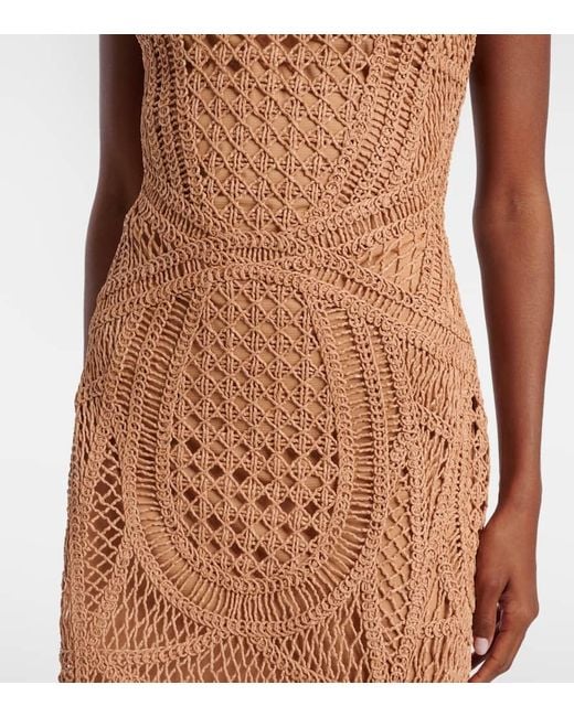 Jonathan Simkhai Brown Coen Raffia-Blend Minidress
