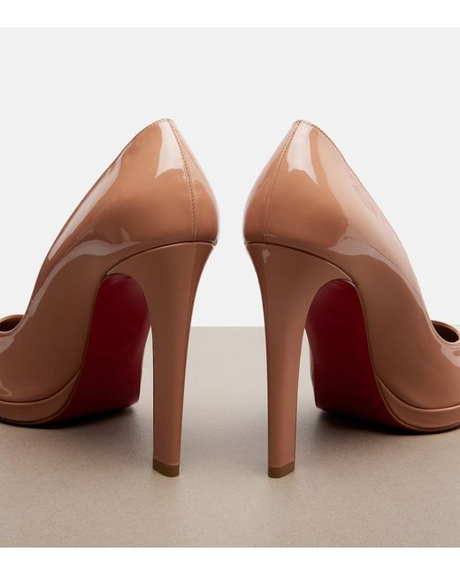 Christian Louboutin Brown Fannylove Patent Leather Pumps