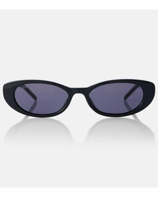Gucci Blue Embellished Cat-Eye Sunglasses