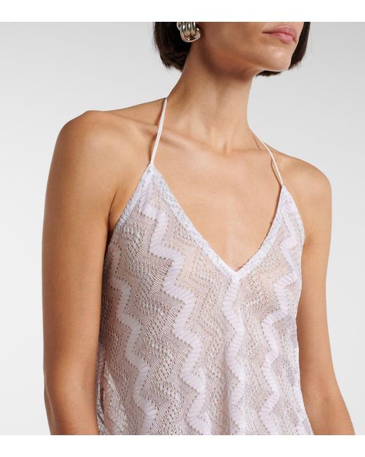 Vestido De Playa En Zigzag Missoni de color White