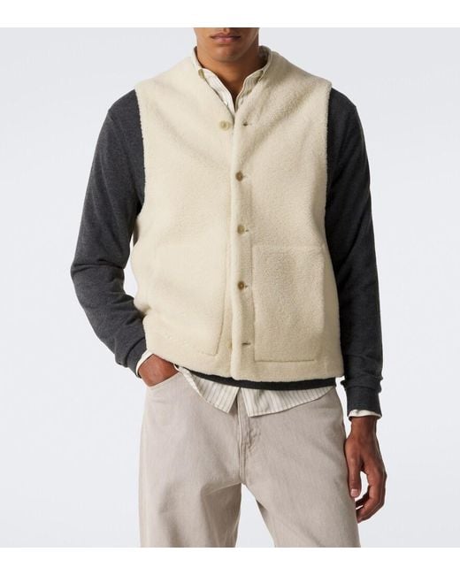 Auralee Natural Reversible Shearling Vest for men