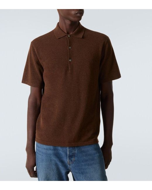 arch4 Brown Cashmere Polo Shirt for men