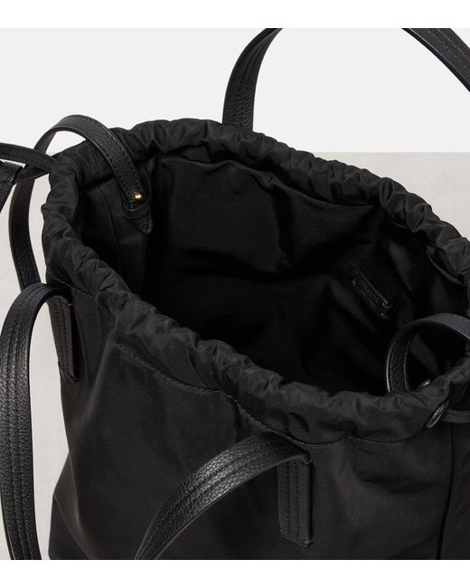 Khaite Black Rory Medium Leather-Trimmed Bucket Bag