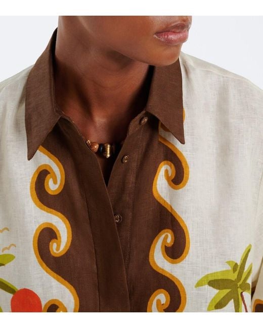 ALÉMAIS Metallic Island Cove Linen Shirt