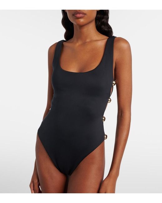 Jonathan Simkhai Blue Embellished Swimsuit