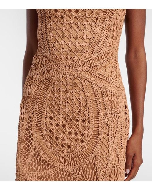 Jonathan Simkhai Brown Coen Raffia-Blend Minidress