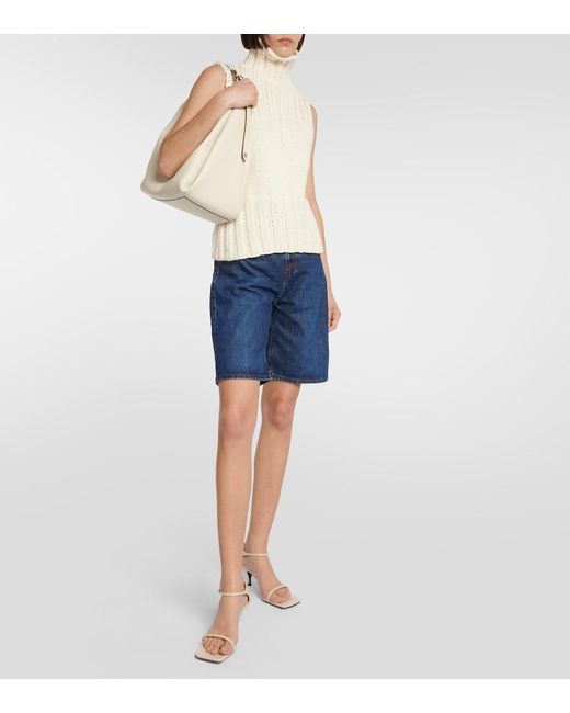 Totême  Natural Turtleneck Wool Top