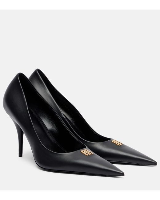 Balenciaga Black Avenue Bb Editor 90 Leather Pumps