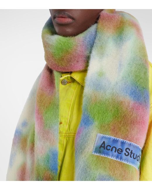 Acne Green Alpaca, Wool, And Mohair-Blend Scarf