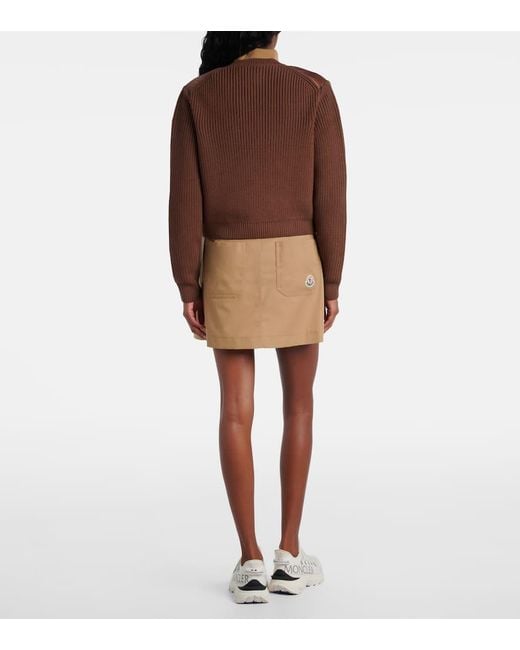 Moncler Brown Wool-Trimmed Down Jacket