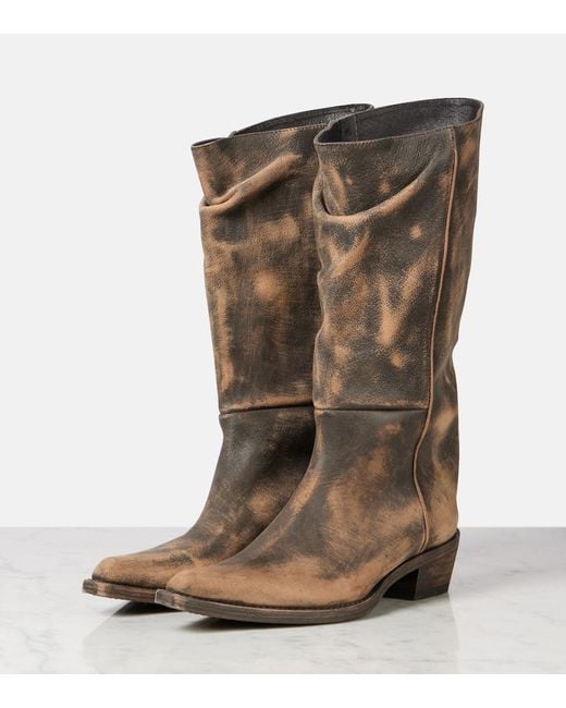 Khaite Brown Clive 25 Leather Boots