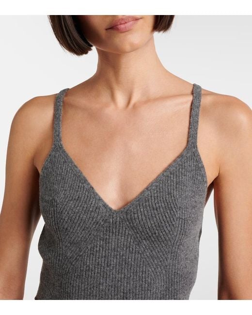 Top De Lana Afieltrada Con Tribanda Web, Talla Gucci de color Gray