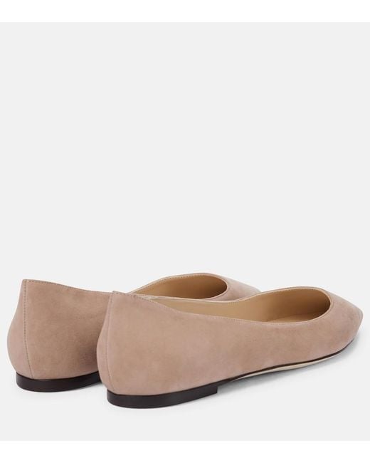 Jimmy Choo Natural Romy Suede Ballet Flats