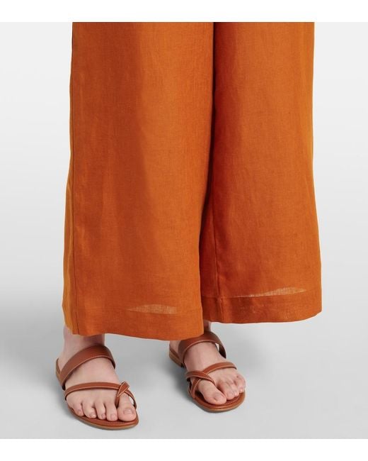 Eres Brown Select Linen Wide-Leg Pants