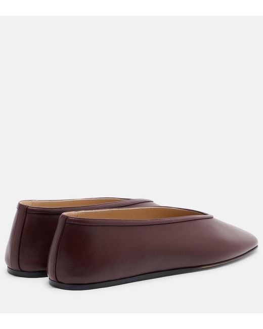 Le Monde Beryl Brown Luna Leather Ballet Flats