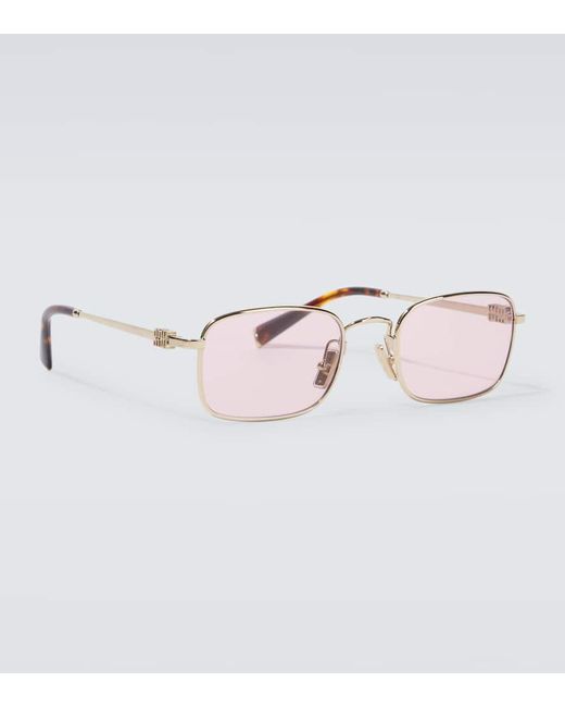 Miu Miu Eckige Sonnenbrille in Pink für Herren