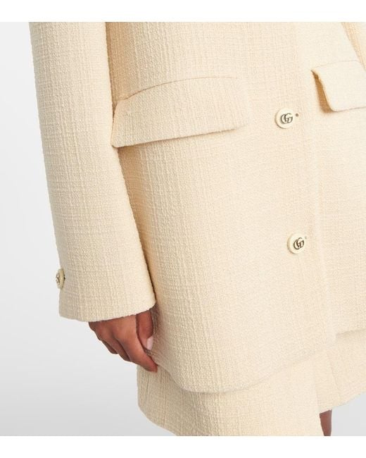 Gucci Natural Mantel Double G Aus Tweed