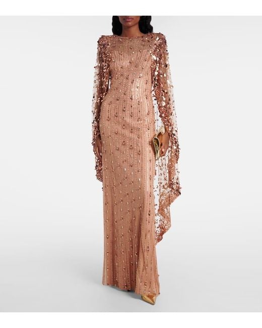 Jenny Packham Pink Verzierte Robe Blaize