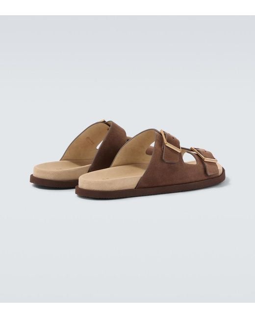 Brunello Cucinelli Brown Suede Sandals for men
