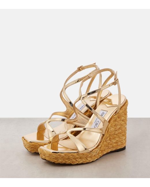 Jimmy Choo Ayla 110 Metallic Leather Sandals