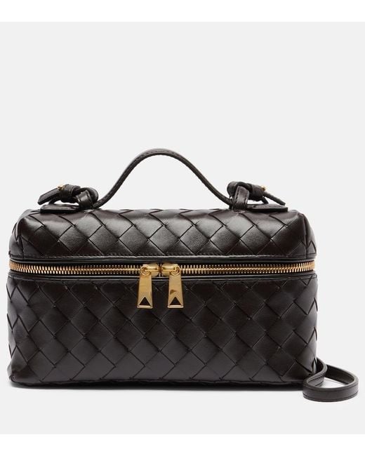 Bottega Veneta Black Bang Bang Intrecciato Leather Vanity Bag