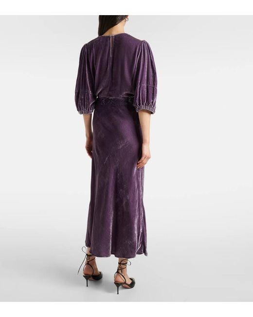Velvet Purple Eza Maxi Skirt