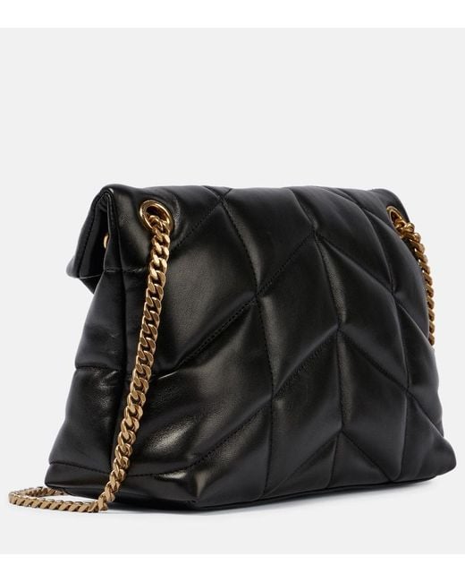 Bolso Al Hombro Puffer Small De Piel Saint Laurent de color Black