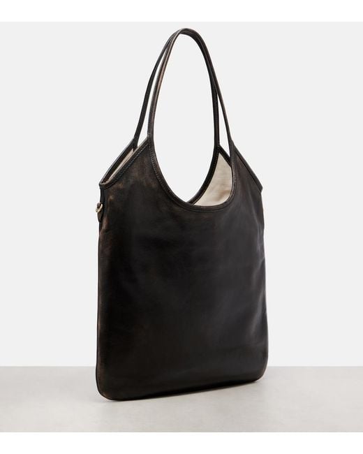 Miu Miu Black Ivy Medium Distressed Leather Shopper