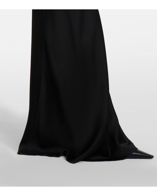Victoria Beckham Black Isabella Gathered Satin Gown