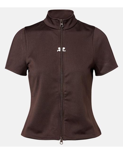 Top Interlock De Jersey Con Cremallera Courreges de color Brown
