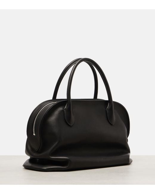 The Row Black Agnes Leather Tote Bag