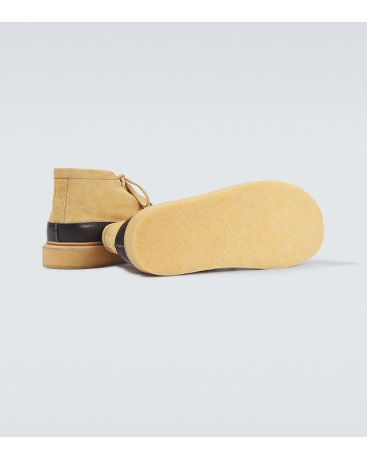 Marni Natural Leather And Suede Desert Boots for men
