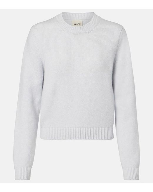 Khaite White Leta Cashmere Sweater