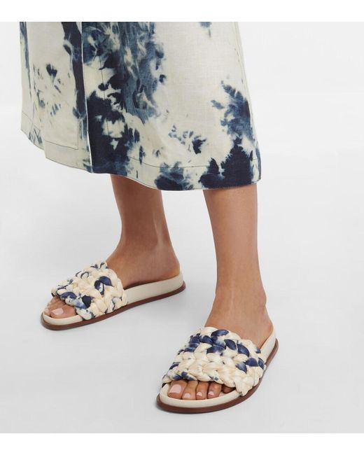 Chloé Blue Chloe Kacey Tie-dye Woven Slides