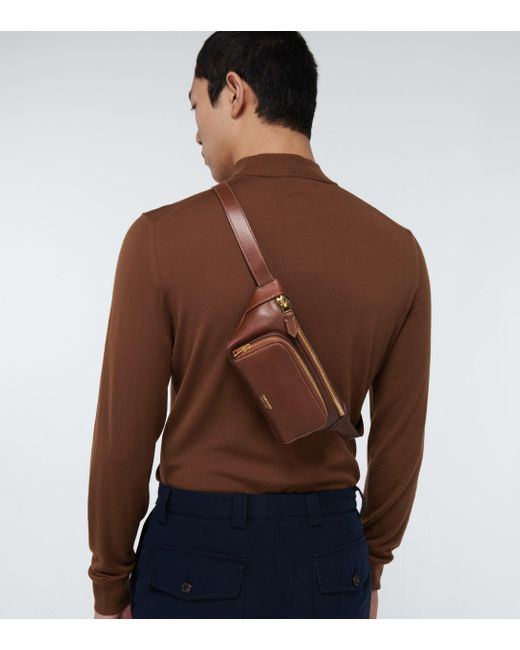 Tom Ford Leather Belt Bag in Brown for Men Lyst