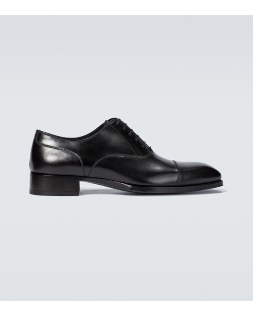 Tom Ford Elkan Cap-toe Leather Lace-up Shoes in Black for Men | Lyst UK
