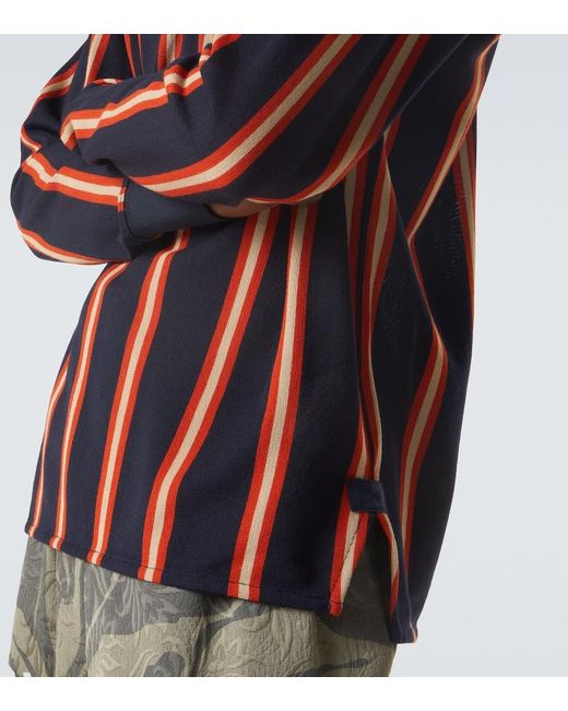 Junya Watanabe Red Striped Wool Polo Shirt for men